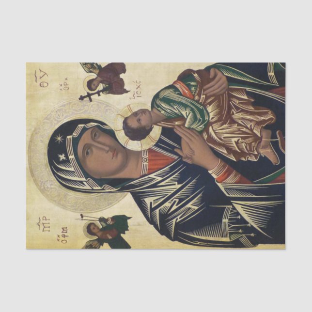 Theotokos Orthodox Christian Icon Tissue Paper (Front)
