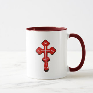 Theotokos with Child Icon and Orthodox Cross Mug