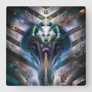 Thera Ethereal Queen Of Galaxy Wall Clock