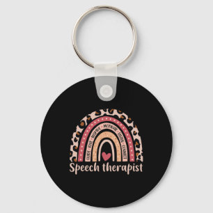 Therapist 100th Day Of School Speech Therapy Rainb Keychain