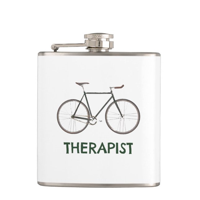 Therapist Bicycle Hip Flask (Front)