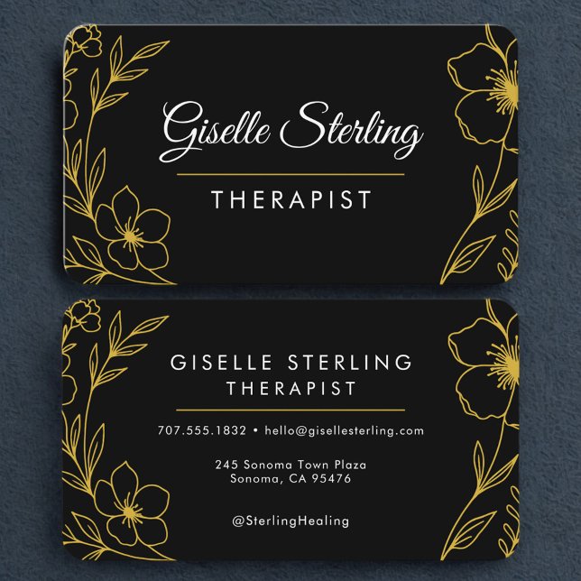 Therapist Botanical Professional Business Card (Creator Uploaded)