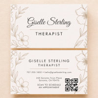 Therapist Botanical QR Code Blush Elegant