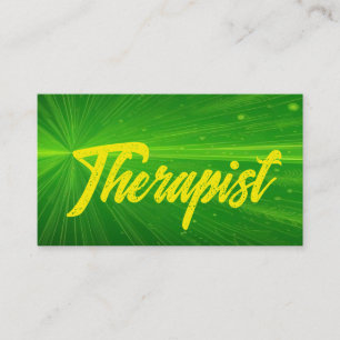 Therapist Bright Green Business Card