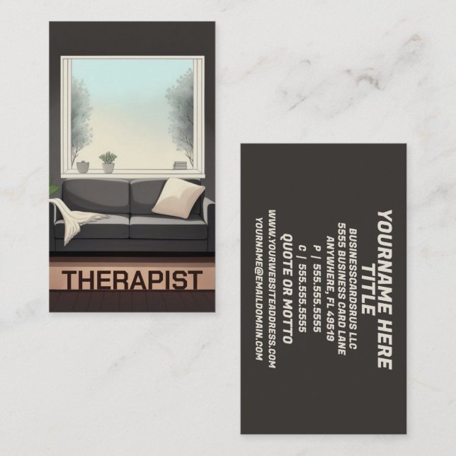 Therapist Couch Business Card (Front/Back)