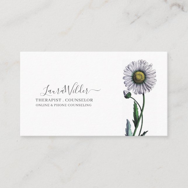 Therapist Counsellor Daisy Business Card (Front)