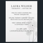 Therapist Counsellor Online Or By Phone Flyer<br><div class="desc">A flyer for a therapist or counsellor specializing in therapy during social distancing. Customize the title and text you use. Lovely serene abstract background. Promote your social distancing therapy services online or by phone.</div>