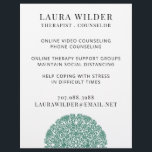 Therapist Counsellor Online Or By Phone Flyer<br><div class="desc">A flyer for a therapist or counsellor specializing in therapy during social distancing. Customize the title and text you use. Lovely serene abstract background. Promote your social distancing therapy services online or by phone.</div>