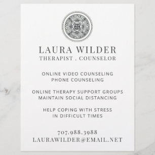 Therapist Counsellor Online Or By Phone Flyer
