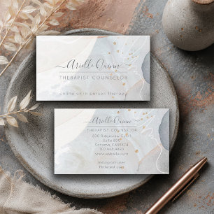 Therapist Counsellor Serene Abstract Watercolor Business Card