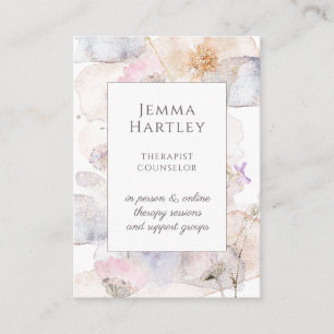 Therapist Counsellor Serene Wildflowers Business Card