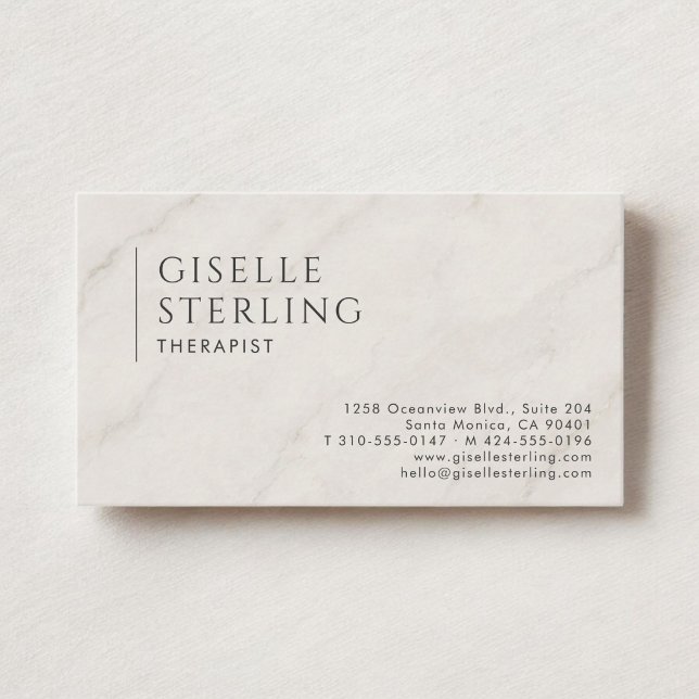 Therapist Marble Stone Business Card (Creator Uploaded)