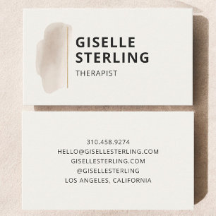 Therapist Mental Health Neutral Beige Watercolor Business Card