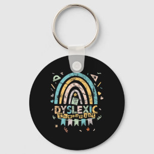 Therapist Vintage Rainbow Dyslexia Awarenes  Keychain