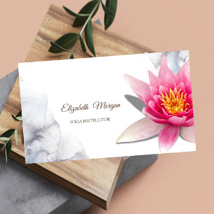  Therapist,Watercolor Lotus, Yoga  Business Card