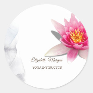  Therapist,Watercolor Lotus, Yoga  Classic Round Sticker