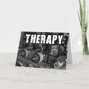 THERAPY (Barbells) - Weightlifting Motivational Card