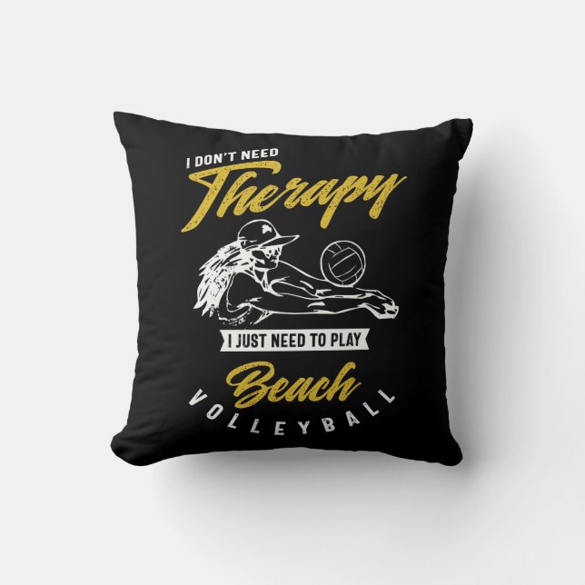 Therapy - Beach Volleyball Throw Pillow (Front)
