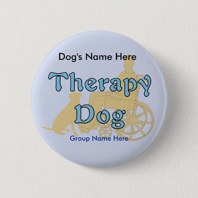 Therapy Dog 2 Inch Round Button (Front)