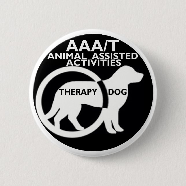 THERAPY DOG ANIMAL ASSISTED ACTIVITIES 2 INCH ROUND BUTTON (Front)