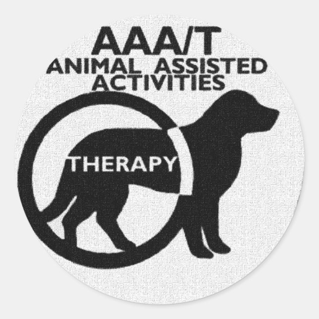 THERAPY DOG ANIMAL ASSISTED ACTIVITIES CLASSIC ROUND STICKER (Front)