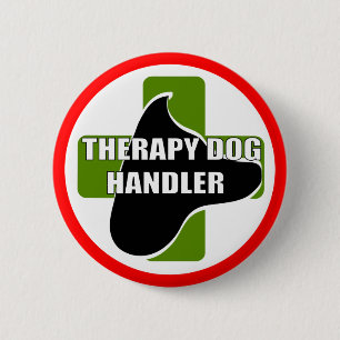 THERAPY DOG HANDLER 2 INCH ROUND BUTTON