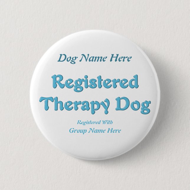 Therapy Dog ID 2 Inch Round Button (Front)