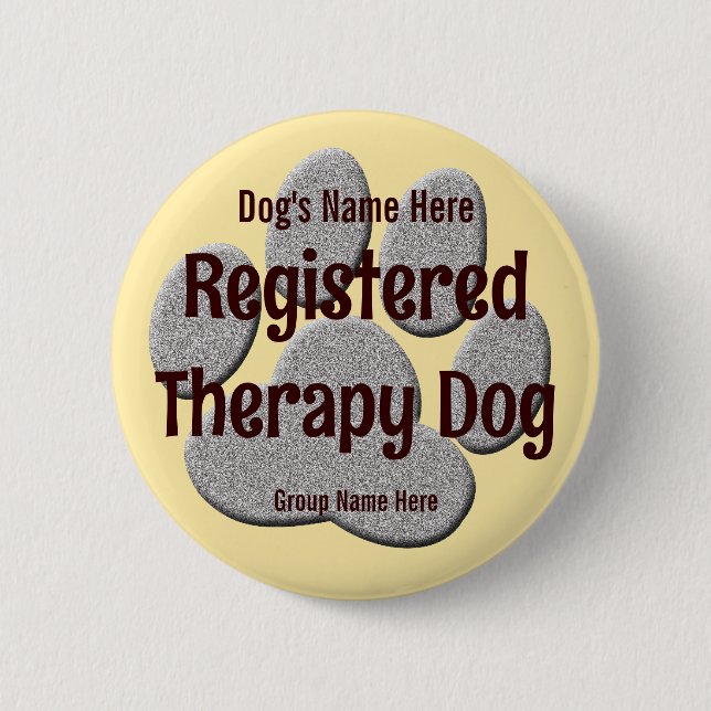 Therapy Dog ID 2 Inch Round Button (Front)