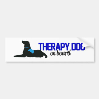 (Therapy) Dog on Board Blue Bumper Sticker