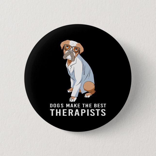 Therapy Dog Psychology Therapist 2 Inch Round Button (Front)