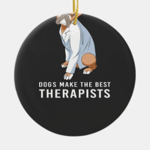 Therapy Dog Psychology Therapist Ceramic Ornament