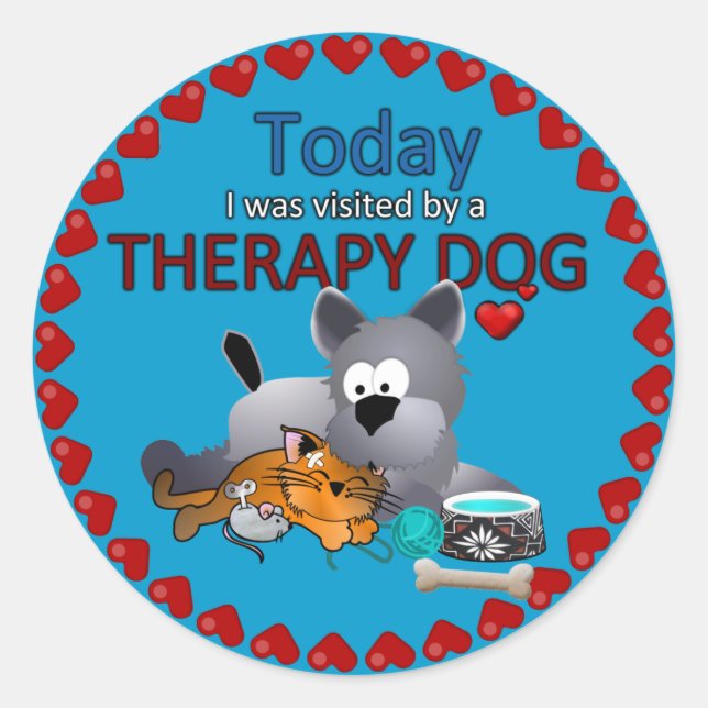 Therapy Dog Souvenir Sticker (Front)