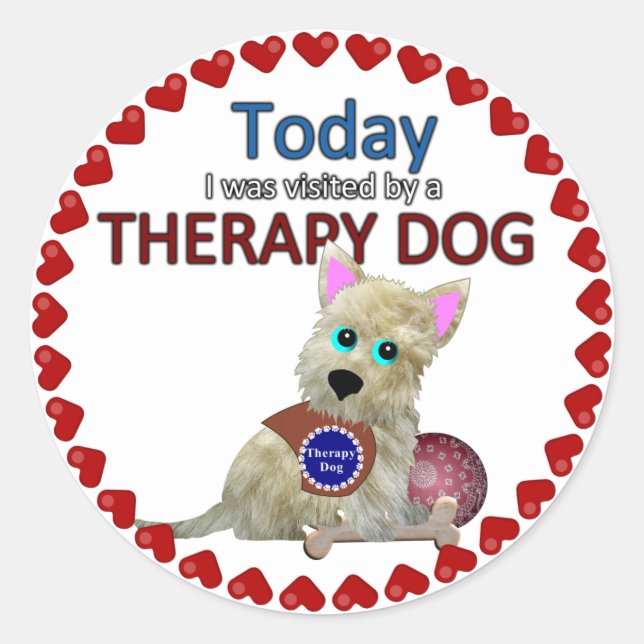 Therapy Dog Souvenir Sticker (Front)
