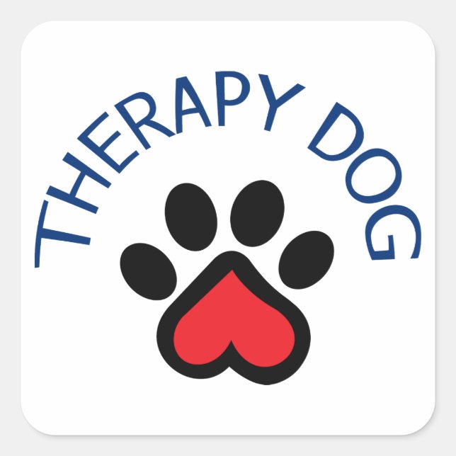 Therapy Dog Square Sticker (Front)