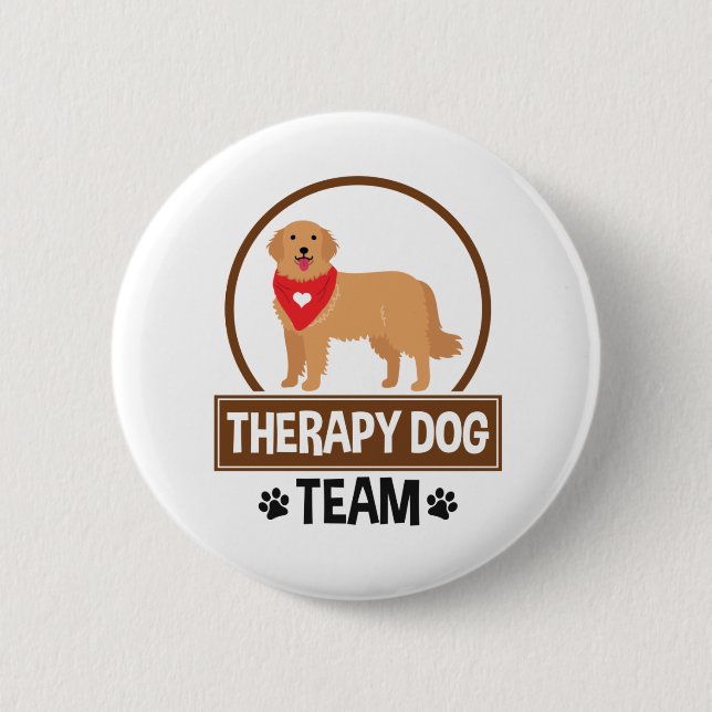 Therapy Dog Team 2 Inch Round Button (Front)