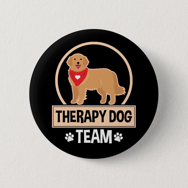 Therapy Dog Team 2 Inch Round Button (Front)