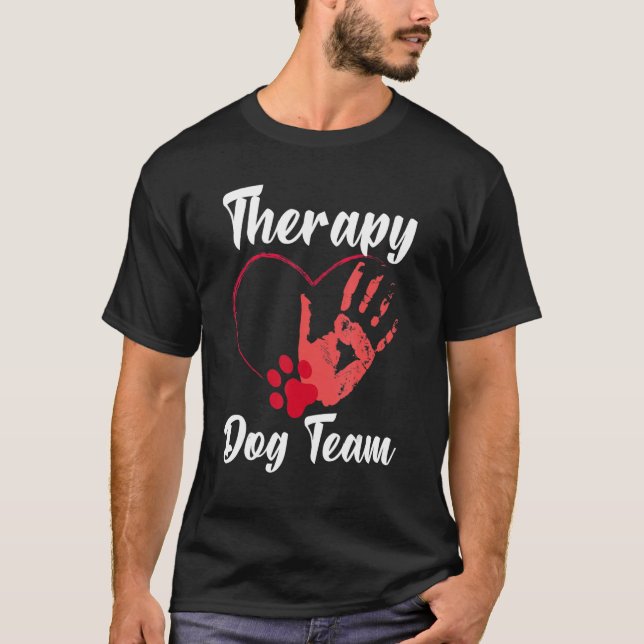 Therapy Dog Team Group Dog Handler For Animal Assi T-Shirt (Front)