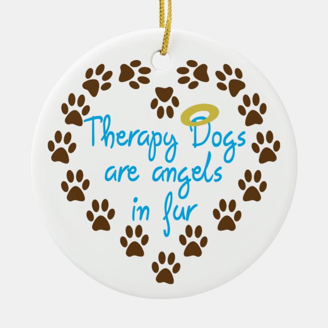 Therapy Dogs Ceramic Ornament (Front)
