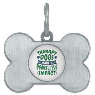 Therapy Dogs Make a Pawsitive Impact Paw Print Pet ID Tag