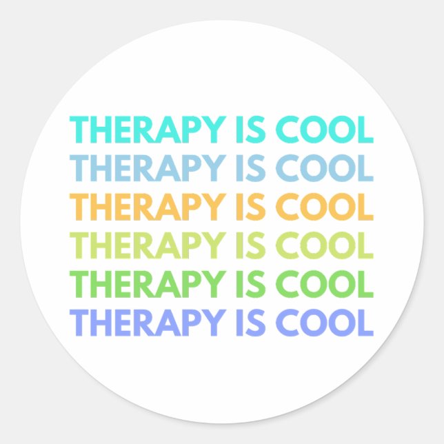 Therapy Is Cool  Classic Round Sticker (Front)