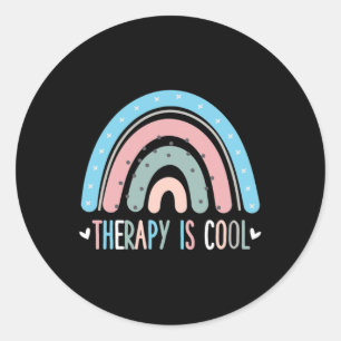 Therapy Is Cool Mental Health Awareness Therapist  Classic Round Sticker