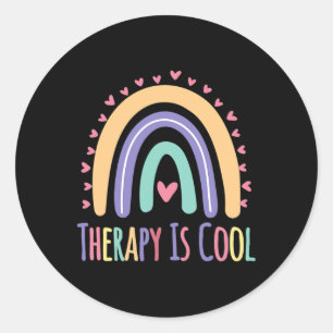 Therapy Is Cool Self Care Mental Health Awareness  Classic Round Sticker