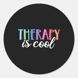 Therapy Is Cool Self Care Mental Health S Awarenes Classic Round Sticker