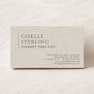 Therapy Practice Natural Linen Business Card