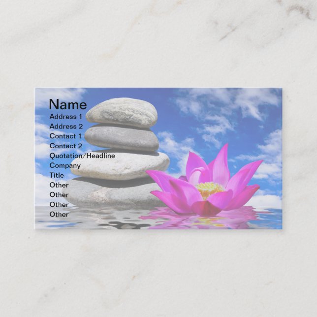 Therapy Rock Stones & Lotus Flower Business Card (Front)