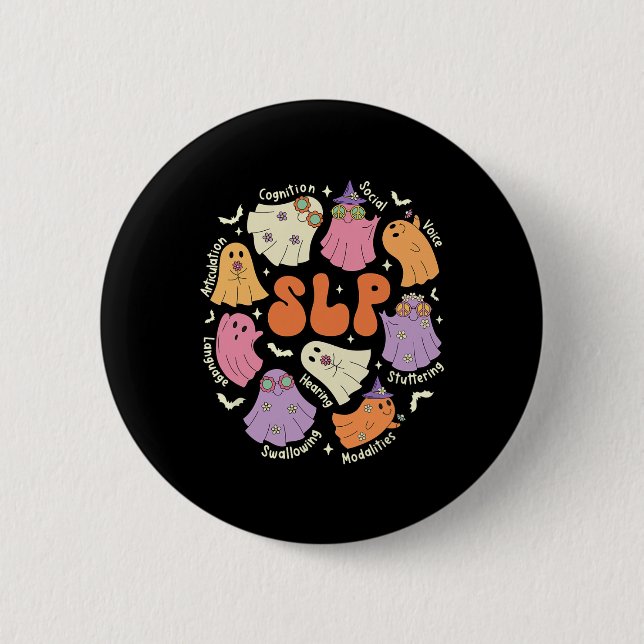 Therapy Speech Language Pathologist Halloween  2 Inch Round Button (Front)