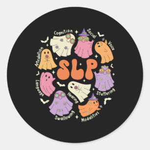 Therapy Speech Language Pathologist Halloween Classic Round Sticker