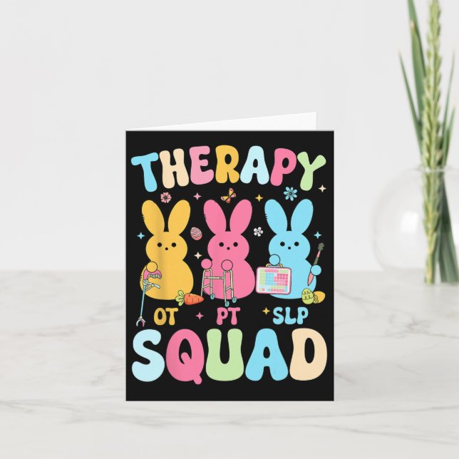 Therapy Squad Easter Day Slp Ot Pt Bunny Eggs Ther Card (Front)