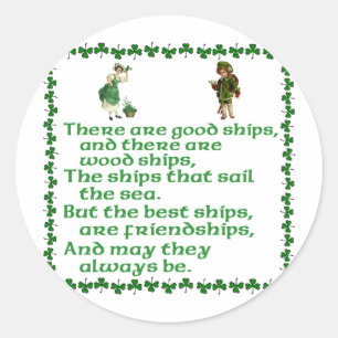 There are good ships. classic round sticker