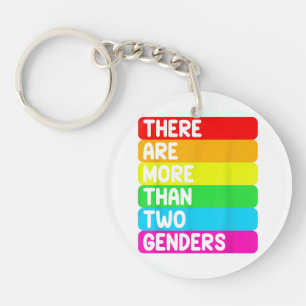 There are more than two sexes of LGBTQ rainbow fla Keychain